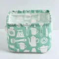 Nordic style waterproof fabric storage basket, green kitchen pattern desktop organizer box. - Green Tableware