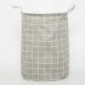 Cesto para ropa a cuadros gris y blanco contenedor de almacenamiento de tela plegable. - Rejilla Gris