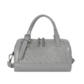 Borsa a mano a cuscino in pelle PU intrecciata grigia borsa tracolla casual variante - Grigio