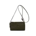 Borsa a tracolla cilindrica intrecciata verde da donna, elegante borsa casual estiva. - Verde