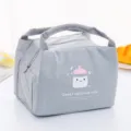 Grey insulated lunch bag cute cartoon baby bottle oxford cloth portable thermal bento container - Mini Feeding Bottle