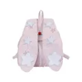 sac à dos en toile rose bretelles oreilles de lapin mignonnes patchs étoiles cartable - Rose