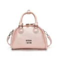 Rosa Damen Bowling Handtasche aus Leder, stilvolle lässige Umhängetasche für Sommeralltag. - Rosa