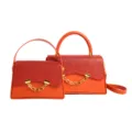 Orange glitter small square handbag women stylish crossbody bag elegant shoulder bag fashion - L / Orange