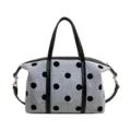 Bolso de hombro grande con lunares para mujer, bolso de tela elegante y practico. - Azul