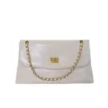 Gesteppte Leder Umhängetasche klassische Kette Crossbody Handtasche für Damen eleganter Stil - Beige