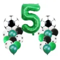 Ensemble de ballons en aluminium chiffre 5 vert et football pour décoration sportive. - Ensemble de football chiffre 22 pièces 5
