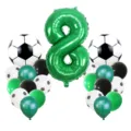 Kit de ballon de fête sur le thème du football avec ballon chiffre 8 et ballons en latex. - Kit de football numéro 8 de 22 pièces
