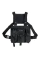 Schwarze taktische Brusttasche, Multifunktions-Weste Tasche für Outdoor Radfahren Mode. - Schwarz