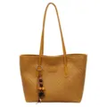 Sac cabas tresse femme grande capacite sac a epaule decontracte sac a main ete jaune. - Sans Pendentif / Jaune