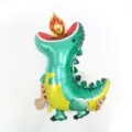Large dinosaur aluminum foil balloon, fire-breathing tyrannosaurus rex party decoration. - Head-Up Fire-Breathing Dragon / L / Green