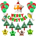 Set di decorazioni per palloncini di Natale con stella Babbo Natale e palloncini foil. - Set di Natale 4 (tutti i palloncini come in foto)
