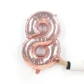 Rose gold number 8 foil balloon for birthday party, Mylar balloon decoration celebration. - Number 8 / 32-inch / Rose Gold