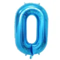 Blue number 0 foil balloon for birthday party decoration and anniversary celebration events. - 40 Inch Number 0 / Blue