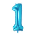 Blue number 1 foil balloon for birthday party decorations and anniversary celebrations. - 40 Inch Number 1 / Blue