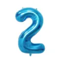 Blue Number 2 Foil Balloon Metallic Mylar Balloons for Birthday Party Anniversary Decor - 40 Inch Number 2 / Blue