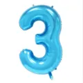 Blue number 3 foil balloon for birthday party and anniversary celebration decoration. - 40 Inch Number 3 / Blue