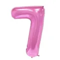 Rose gold number 7 foil balloon, 40 inch slim design for birthday party and anniversary decor. - 40 Inch Number 7 / Pink