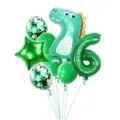 Green dinosaur number 6 foil balloon set for kids birthday party decoration supplies - Cute Dragon Number 6