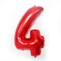 Red number 4 foil balloon for birthday party decorations, helium mylar balloon celebration. - Number 4 / 32-inch / Red