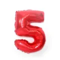 Red number 5 foil balloon for birthday party decorations, helium mylar balloon celebration supplies. - Number 5 / 32-inch / Red