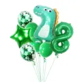 Green dinosaur birthday balloon set with number 8 foil balloon for kids party decor - Cute Dragon Number 8 Balloon