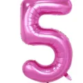 Rose Gold Number 5 Foil Balloon 40 Inch Birthday Party Decoration Giant Mylar Balloon - 40 Inch Number 5 / Pink