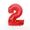 Red number 2 foil balloon for birthday party decorations and celebrations events setup. - Number 2 / 32-inch / Red