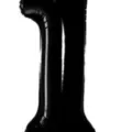 Black number 1 foil balloon for birthday party celebration and anniversary decoration. - 40 Inch Number 1 / Black