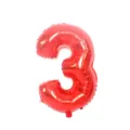 Red foil number 3 balloon for birthday party and anniversary celebration decorations. - Number 3 / 32-inch / Red