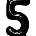 Black number 5 foil balloon for birthday party decorations and anniversary celebrations - 40 Inch Number 5 / Black