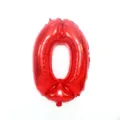 Red Number 0 Foil Balloon for Birthday Party Decoration and Celebration Events Variant - Number 0 / 32-inch / Red