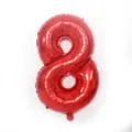 Red number 8 foil balloon for birthday party decorations, shiny metallic balloon for celebrations. - Number 8 / 32-inch / Red