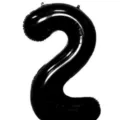 Black number 2 foil balloon for birthday party decorations, large size Mylar balloon. - 40 Inch Number 2 / Black
