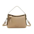 Beige leather crossbody bag, pebble texture stylish single shoulder handbag for women. - Khaki