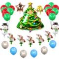 Set di palloncini di Natale albero gigante pupazzo di neve unicorno decoro per festa - Set di Natale 1 (tutti i palloncini come in foto)