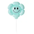 Palloncino in alluminio margherita sorridente azzurro con bastone, bella decorazione. - Clip + Bastoncino / Blu