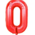40 inch red number 0 foil balloon for birthday party celebration decoration and anniversary events - 40 Inch Number 0 / Red