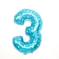 Blue number 3 foil balloon with white star pattern, perfect birthday party decoration. - 32-Inch Blue Print 3