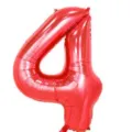 Red Number 4 Foil Balloon Giant Mylar Balloons Birthday Party Wedding Anniversary Decor - 40 Inch Number 4 / Red