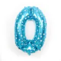 Blue number 0 foil balloon with white star pattern for birthday party celebration decor 1pcs - 32-Inch Blue Printed 0