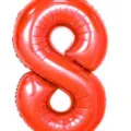 Red number 8 foil balloon for birthday party and anniversary celebration decoration. - 40 Inch Number 8 / Red
