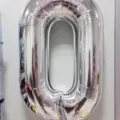Silver number 0 foil balloon 40 inch giant metallic balloon for birthday party and anniversary decor - 40 Inch Number 0 / Silver
