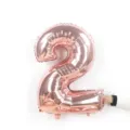Rose gold number 2 foil balloon for birthday party decorations and celebrations. - Number 2 / 32-inch / Rose Gold