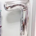 40-inch silver number 7 foil balloon for birthday and anniversary party decoration. - 40 Inch Number 7 / Silver