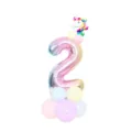 Unicorn gradient number 2 balloon set for birthday party wedding decoration supplies - Pink Gradient & Colorful Unicorn Number 2