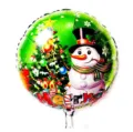 Globo de aluminio redondo de Navidad muñeco de nieve árbol impreso para fiesta navideña - Muñeco de nieve verde de 18 pulgadas MC08