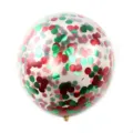 Palloncino trasparente con coriandoli rossi e verdi ideale per decorazioni natalizie. - Palloncini natalizi con paillettes da 12 pollici