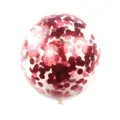 Palloncino trasparente riempito di coriandoli rossi lucidi per decorazione festa ed evento. - Palloncini con paillettes rossi da 12 pollici