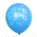 Palloncino da festa blu stampato con fiocchi di neve invernali per decorazioni natalizie. - 10 palloncini in lattice blu con fiocchi di neve